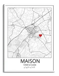 Affiche Personnalisée Maison avec Marqueur – Affichez Votre Lieu Précieux Affiche Personnalisée Maison avec Marqueur – Affichez Votre Lieu Précieux