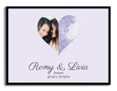 Herz Fotocollage Split-Design Foto & Karte