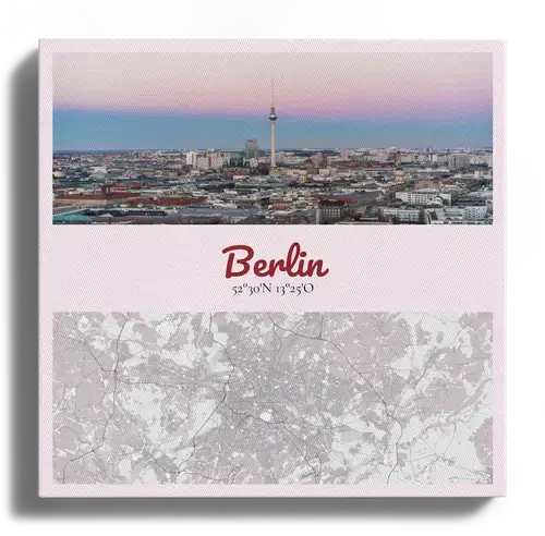 Fotokarte Stadtfoto & Stadtkarte mit Koordinaten