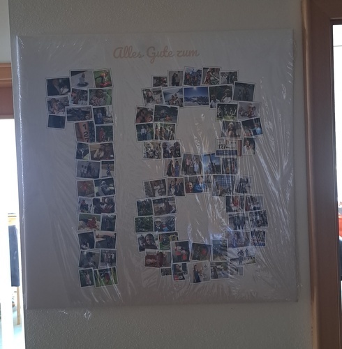 Photo du client Anja pour l'évaluation Impression Photocollage Toile 70x70cm
